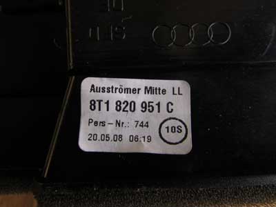 Audi OEM A4 B8 Center Dash Air Vent 8T1820951C 2009 2010 2011 2012 S4 A5 S54